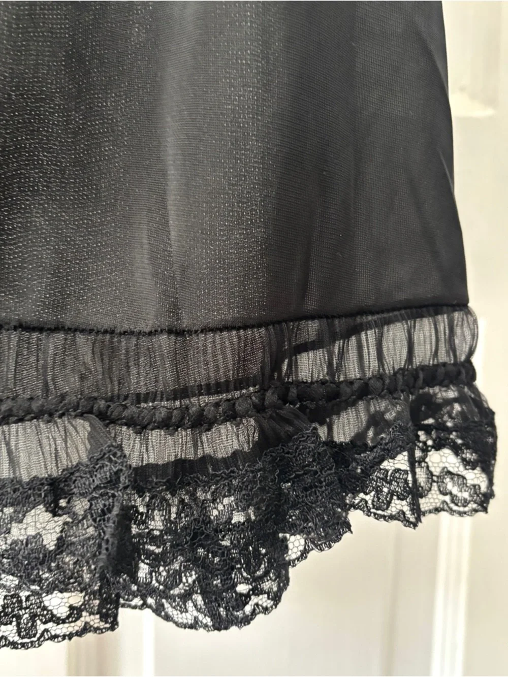 Vintage 60s Black Lace Trim Tap Pants Pettipants Slip Shorts Size 7 Large - Picture 8 of 10